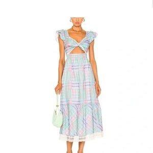 LoveShackFancy Women's Emeka Cotton Tie Front Dress